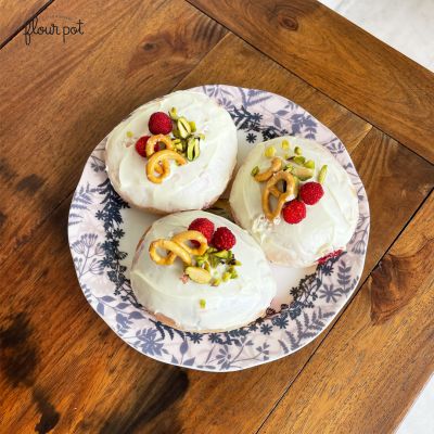 Wild Raspberry Doughnuts